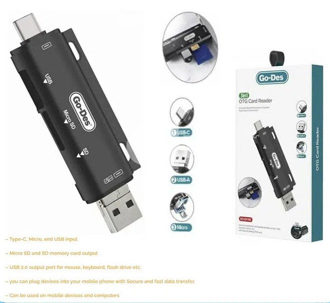 3 IN 1 OTG CARD READER  GO-DES