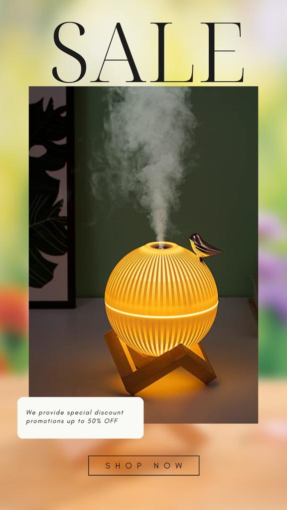Lark Humidifier- 330ML USB Humidifier for Bedroom with Night Light- Humidifiers