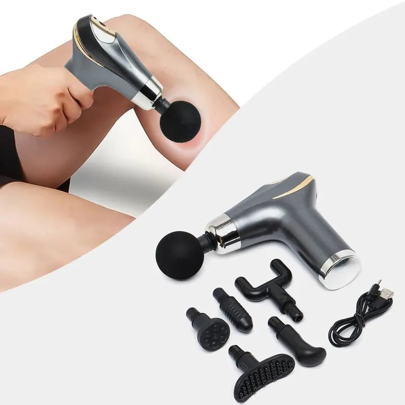 Fascial Gun Compact Power Massager with 6 Heads CY-002