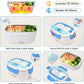 Electric Lunch Boxes , 60 W  Heated Lunch Box Food Heater 2 in 1 for Work Home Truck and Car Leak Proof, 1.5L Removable Stainless Steel Container, 110V/12V