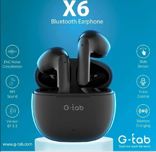 G-Tab X6 Wireless Earbuds Bluetooth Headset