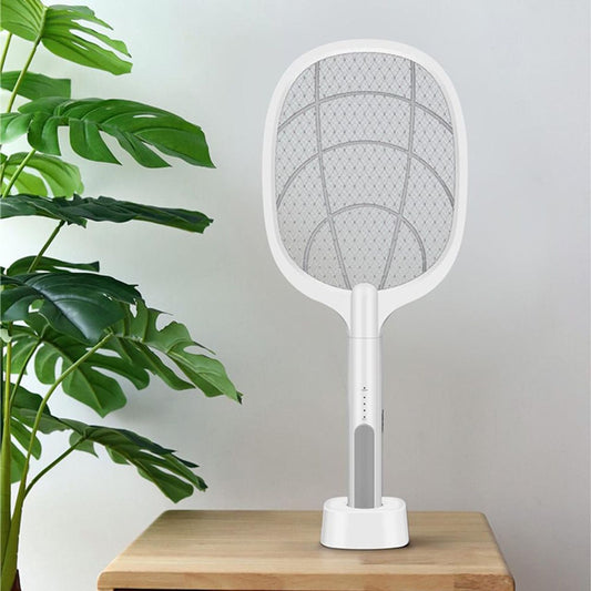 Anti Mosquito Racket - Rechargeable Insect Killer Bat with LED Light UV Light Lamp Racket USB Charging, Electric Insect Killer (Bat), with Stand for Holding