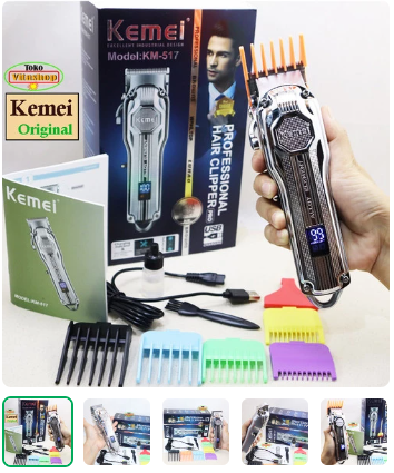 Kemei Rechargeable Electric Hair Clipper Grooming Kit for Men Barber with LCD Display KM-517