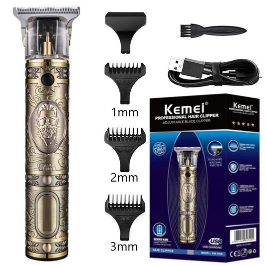 Kemei Rechargeable Hair Clippers and 0mm Hair Trimmer Professional Haircut Beard Shaver  KM-700B