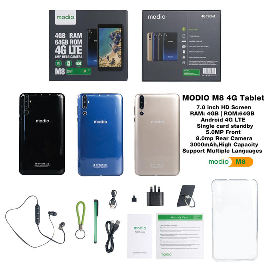 Modio M8 Tablet  7 inch 4GB RAM 64 GB 4G LTE